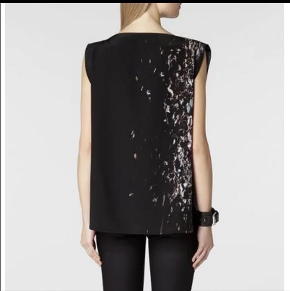 All Saints Lucie Silk Floral Top Shirt Size 2 - Picture 2 of 11